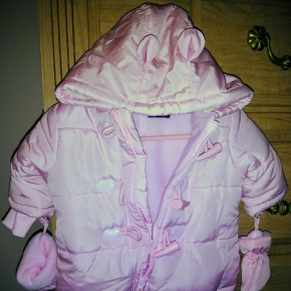 Pink Baby Girl Winter Snowsuit  0/3 Months
